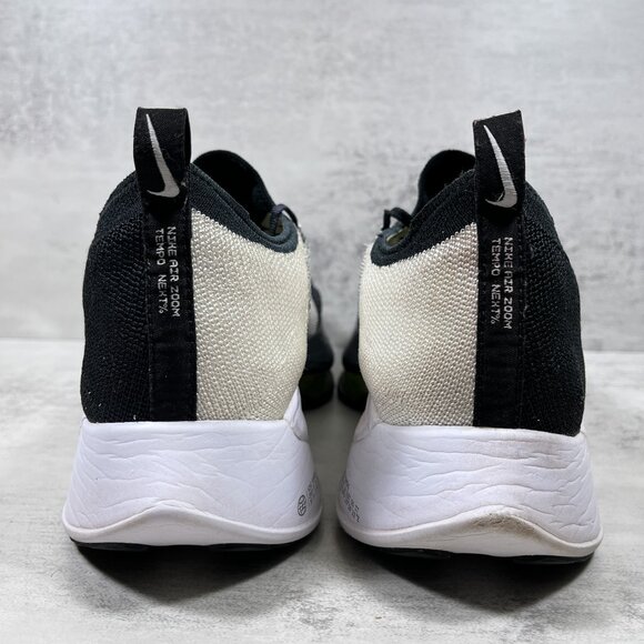 Nike Air Zoom Tempo Next% Flyknit Running Shoes - Men's Size 12 - White Black - Picture 6 of 10